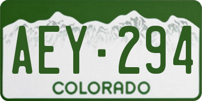 CO license plate AEY294