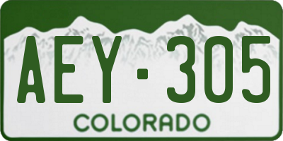 CO license plate AEY305