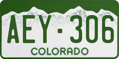 CO license plate AEY306