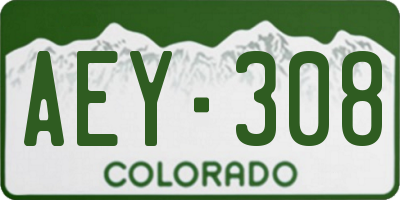 CO license plate AEY308