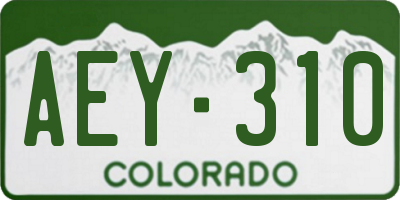 CO license plate AEY310