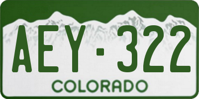 CO license plate AEY322
