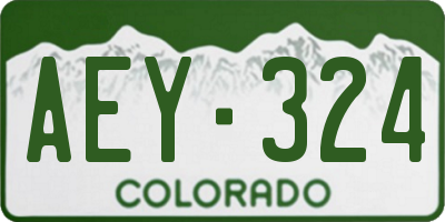 CO license plate AEY324