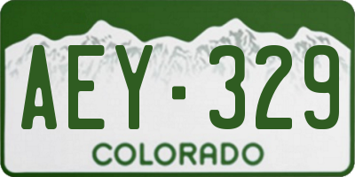 CO license plate AEY329