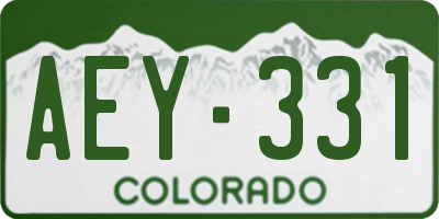 CO license plate AEY331