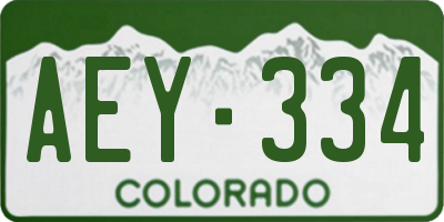 CO license plate AEY334
