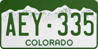 CO license plate AEY335