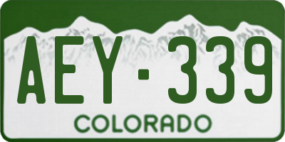CO license plate AEY339