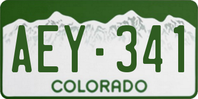 CO license plate AEY341