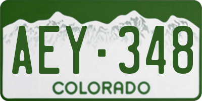 CO license plate AEY348