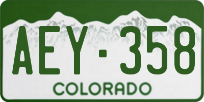 CO license plate AEY358