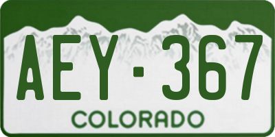 CO license plate AEY367