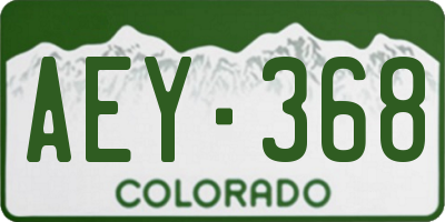 CO license plate AEY368