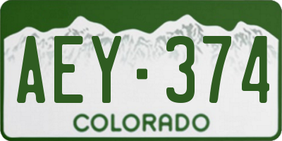 CO license plate AEY374