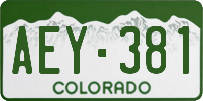CO license plate AEY381