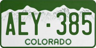 CO license plate AEY385