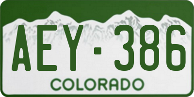 CO license plate AEY386