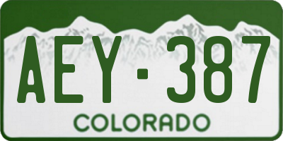 CO license plate AEY387