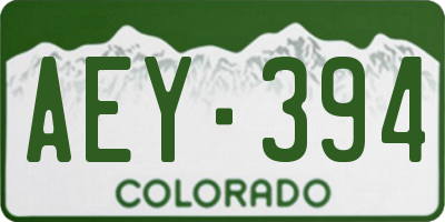 CO license plate AEY394
