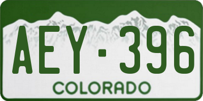 CO license plate AEY396