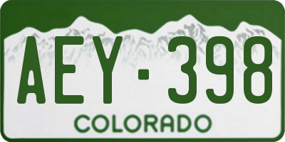 CO license plate AEY398