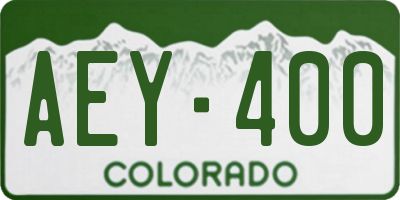 CO license plate AEY400