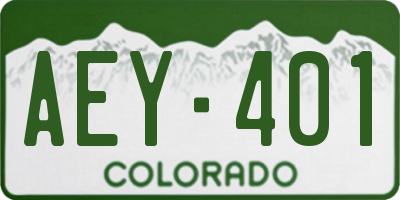 CO license plate AEY401