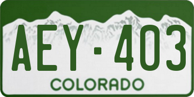 CO license plate AEY403