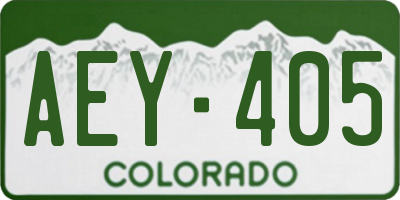 CO license plate AEY405