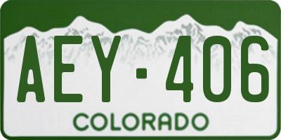 CO license plate AEY406