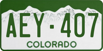 CO license plate AEY407