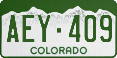CO license plate AEY409