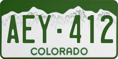 CO license plate AEY412