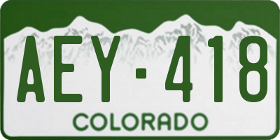 CO license plate AEY418