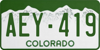 CO license plate AEY419