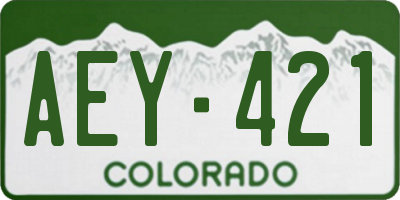 CO license plate AEY421