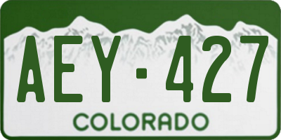 CO license plate AEY427