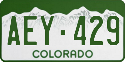 CO license plate AEY429