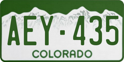 CO license plate AEY435