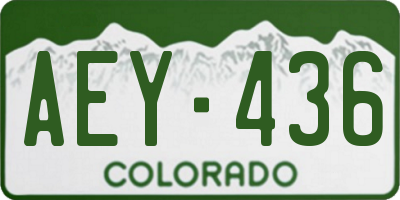 CO license plate AEY436