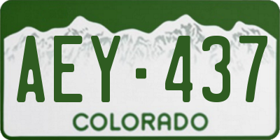 CO license plate AEY437