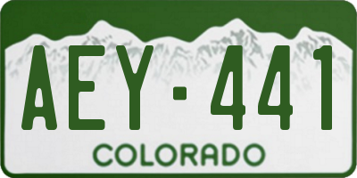 CO license plate AEY441