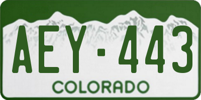 CO license plate AEY443
