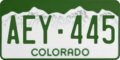 CO license plate AEY445