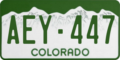 CO license plate AEY447