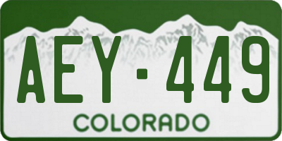 CO license plate AEY449