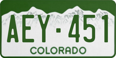 CO license plate AEY451