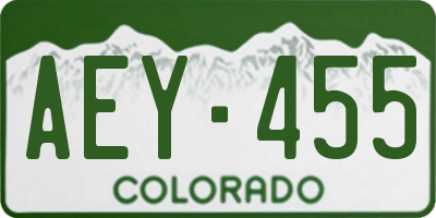 CO license plate AEY455