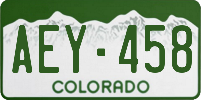 CO license plate AEY458