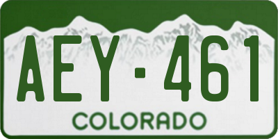 CO license plate AEY461